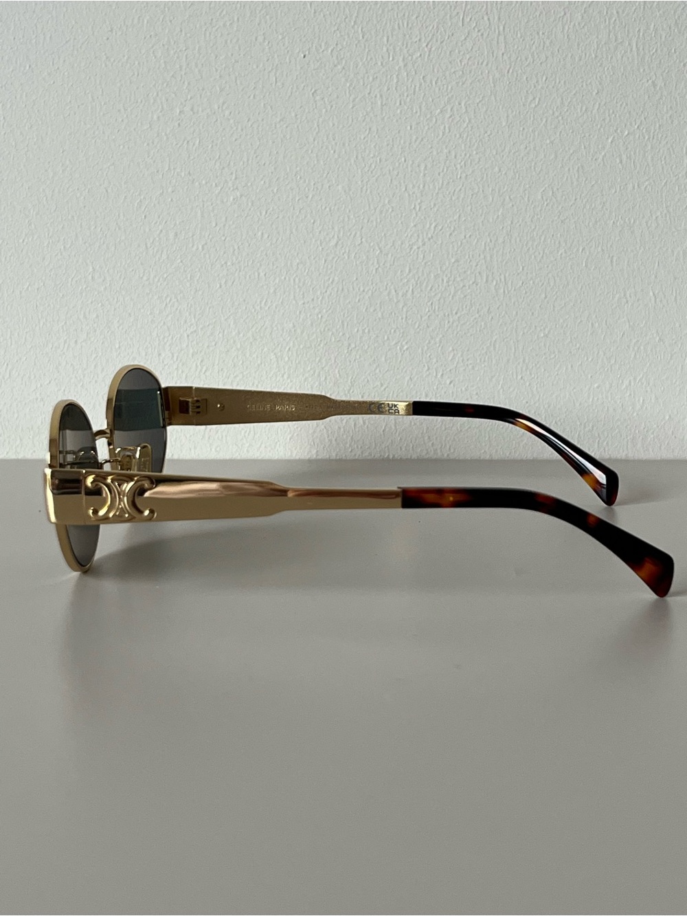 Celine Triomphe Metal 01 Sunglasses Green Lens Gold Frame - Picture 5 of 15